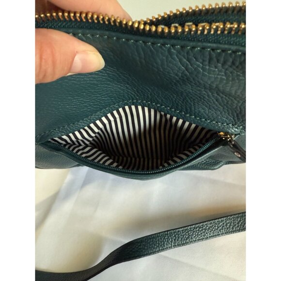 Kate Spade Vivian Hobo Bag Green Pebble Leather Purse Pockets Shoulder Strap - Picture 8 of 11